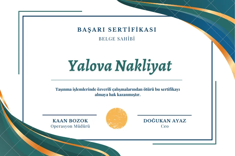 yalova sertifikalı profesyonel nakliyat şirketi